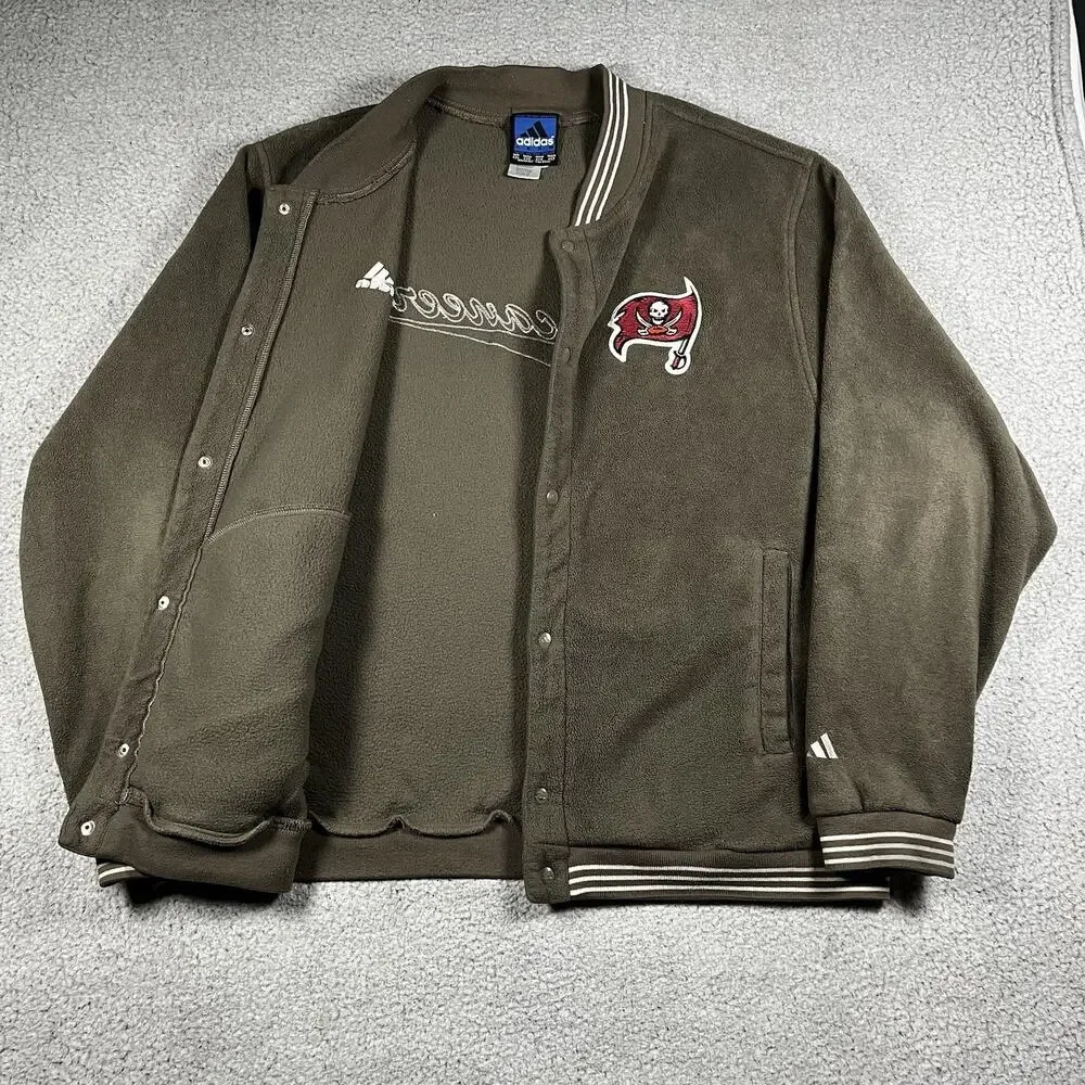 Tampa Bay Buccaneers Jacket Mens 2XL Adidas NFL Football Team VTG Bomber Snap - Picture 2 of 16